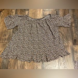 Womens dressy flowy top with fun pattern